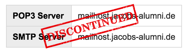 Mailhost is discontinued on Nov 2nd, 2015